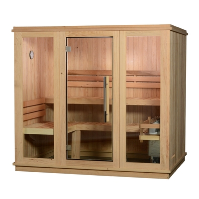 220V শুকনো বাষ্প ঐতিহ্যগত Sauna অন্দর কাঠ লাল সিডার ETL