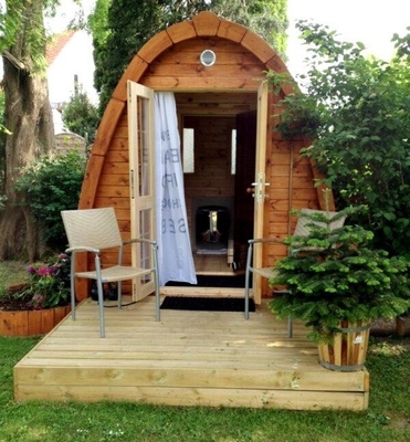 লাল সিডার কাঠের Gazebo Sauna আউটডোর ইনফ্রারেড Sauna হাউস