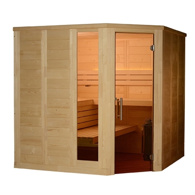 3 মানুষ ইনডোর ফার ইনফ্রারেড Sauna রুম হেমলক নির্মাণ