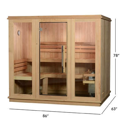 220V শুকনো বাষ্প ঐতিহ্যগত Sauna অন্দর কাঠ লাল সিডার ETL