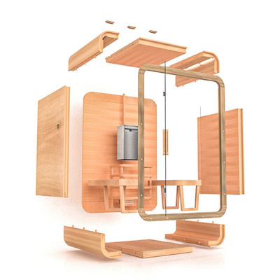 ঐতিহ্যগত প্রবণতা পোর্টেবল Sauna সলিড রেড সিডার বাষ্প Sauna রুম 2 ব্যক্তি